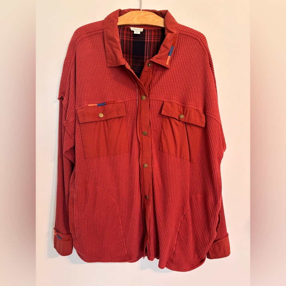 Sundance Thermal Waffle Rust Snap Front Shirt